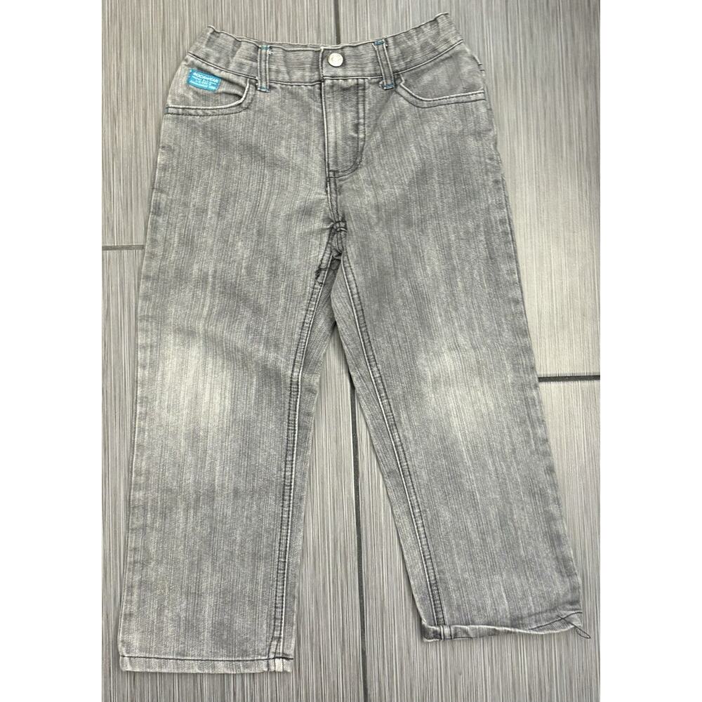 Rocawear Girls Gray Jeans Straight Leg Size Medium (5-6) Embroidered